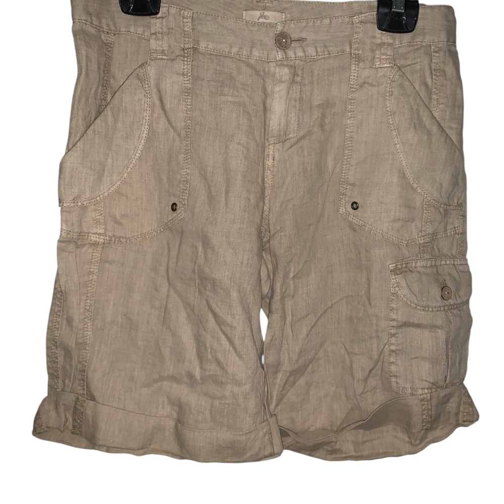 Joie Women's Beige Linen Cargo Shorts